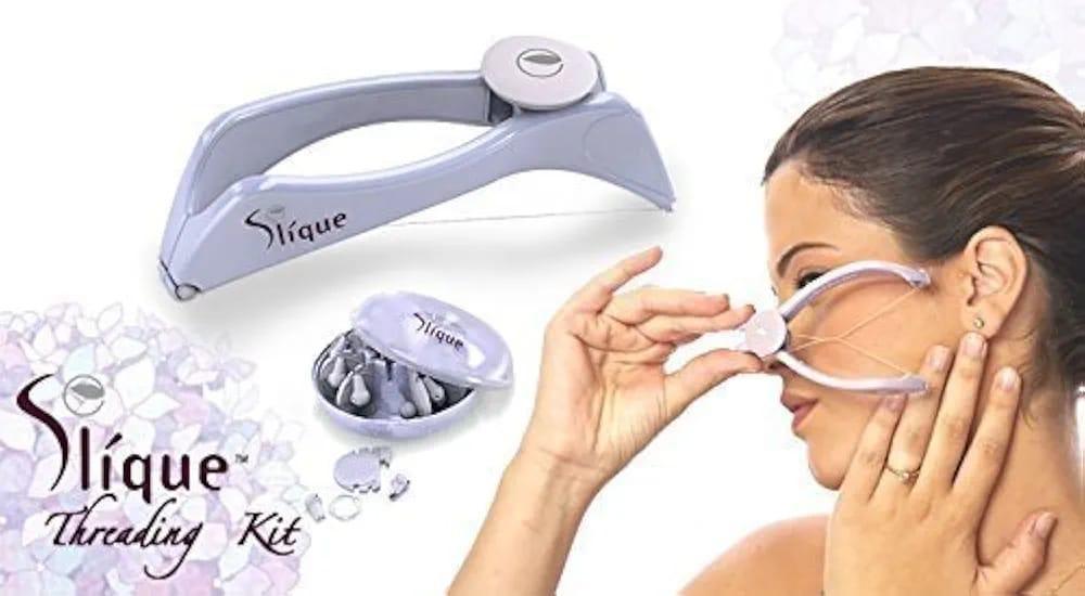 New Painless hair Removal Machine Slique Hair Threading Machine Sildne Face Hair Threading Tweezer Facial Epilator hair Shaver Spring Carved Face Carver Defeatherer Cheek Eyebrow DIY Beauty Tool Facial Hair Removal Tool facial Hair Threading At Home