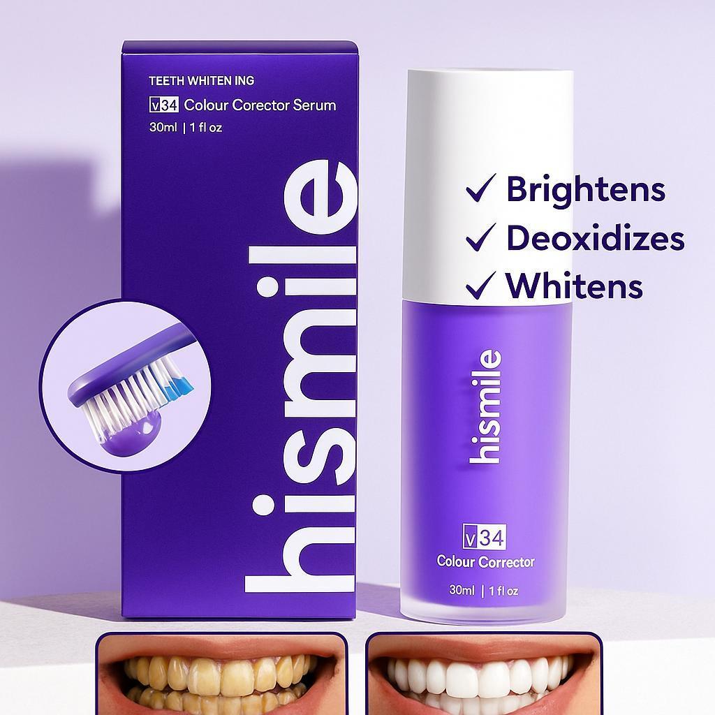 Teeth Whitening V34 Colour Corrector Serum - Purple Toothpaste 1 Pcs