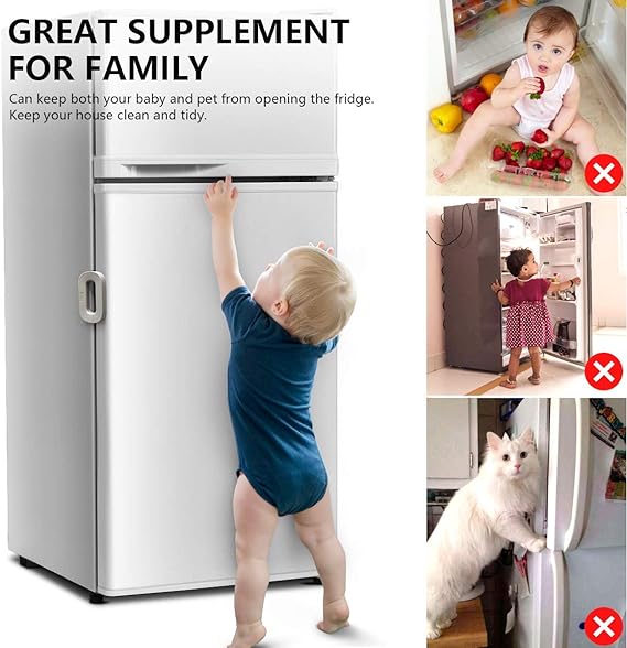 - Self-Adhesive Freezer Latch for Home Safety, Multicolor